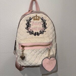 Juicy Couture Quilted Backpack with Pink Accents